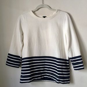 J. Crew white navy stripe nautical sweatshirt